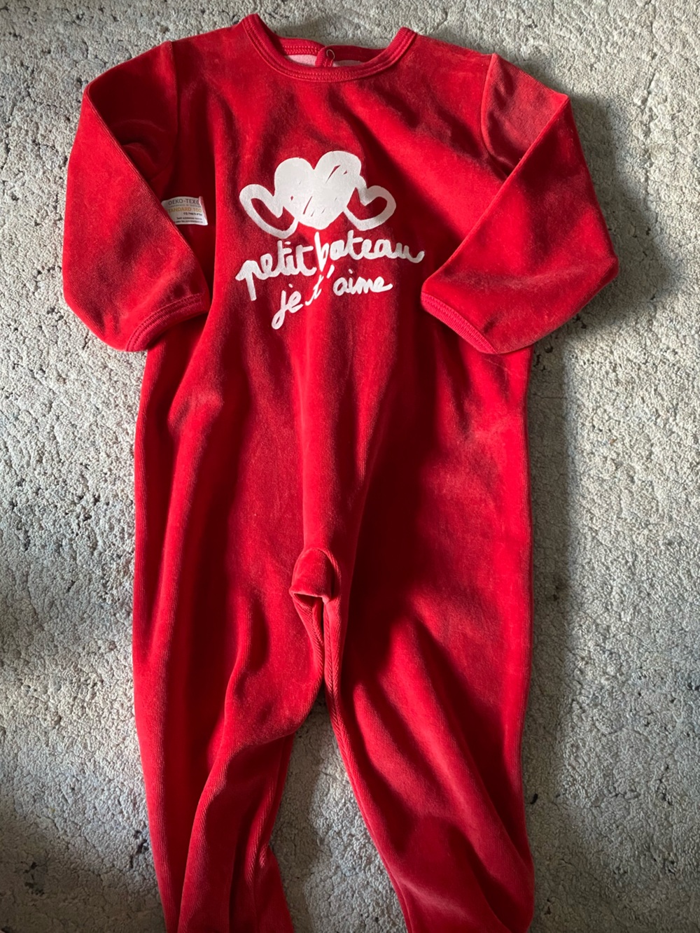 Petit Bateau Red Infant One-Piece Sz 18 M